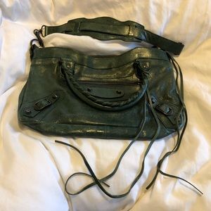 Balenciaga arena leather classic first in green